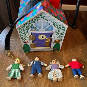 Melissa & Doug Wooden Doorbell House with keys and dolls